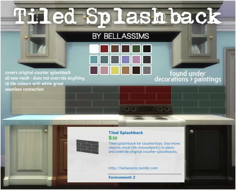 tiled subway style backsplash