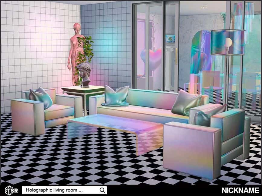 holographic colored living room furniture