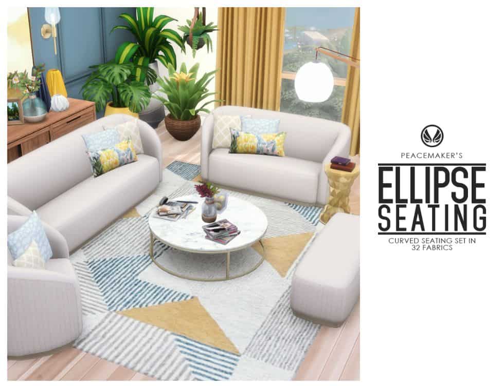 sims 4 white roundish couches and chair