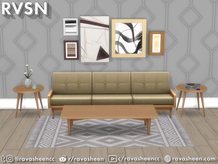 set living room tables and couch for sims 4