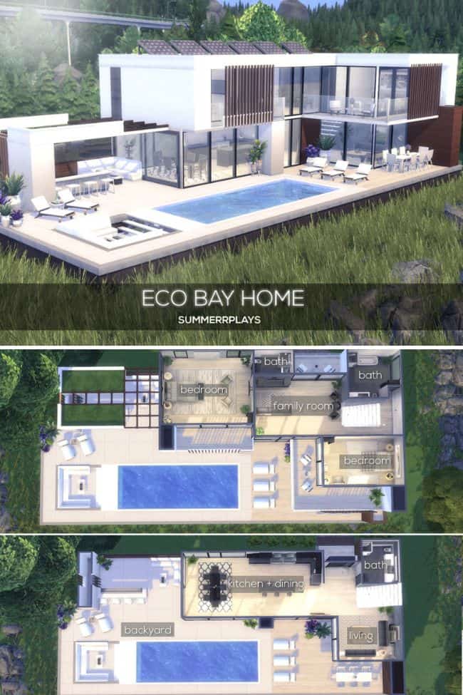 Eco-home modern dengan tata letak rumah