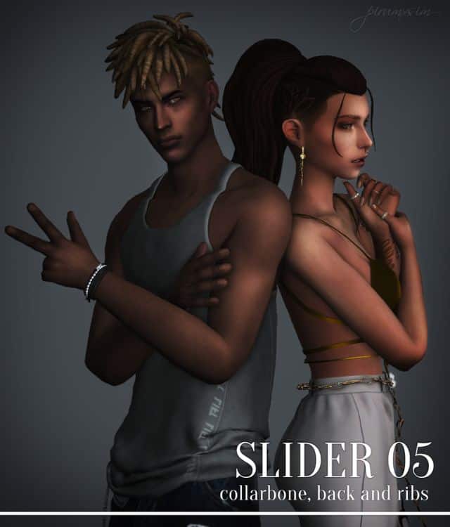 guy and girl sims posing in side profile