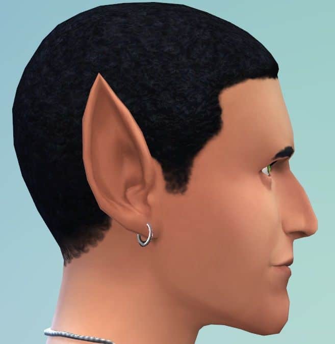 side view sim man with long ears
