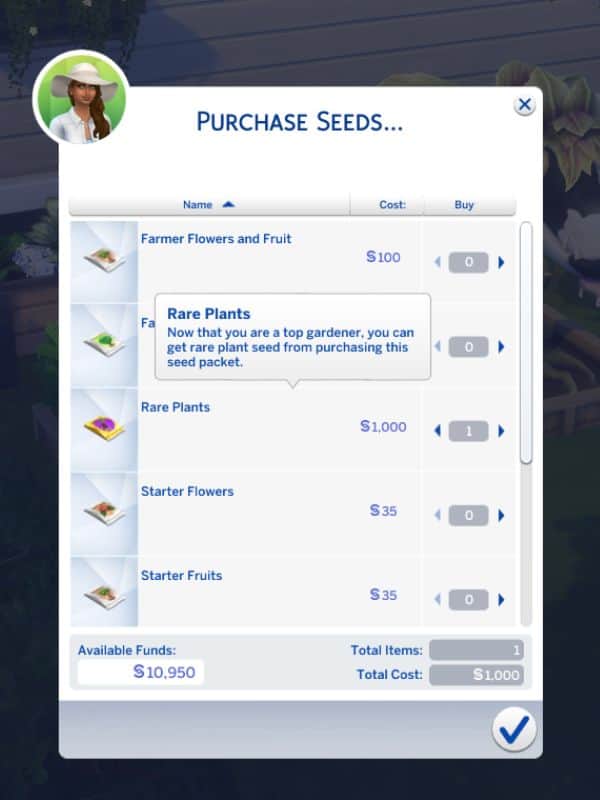 sims 4 seed store selection