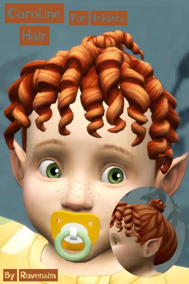 curly infant hair cc