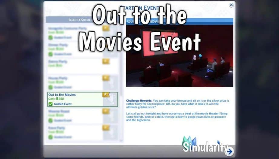 sims 4 out to the movies event description