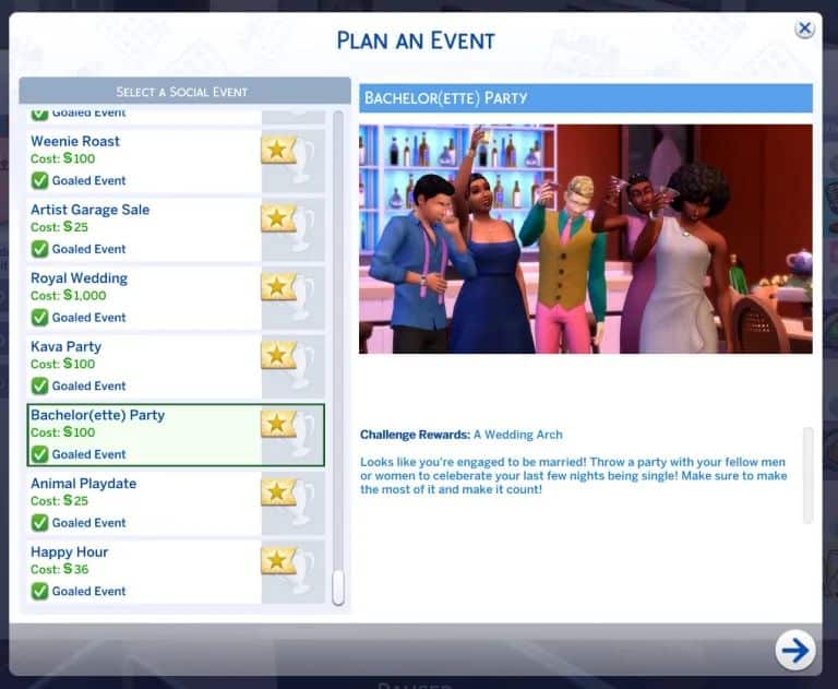 sims 4 party planner socials