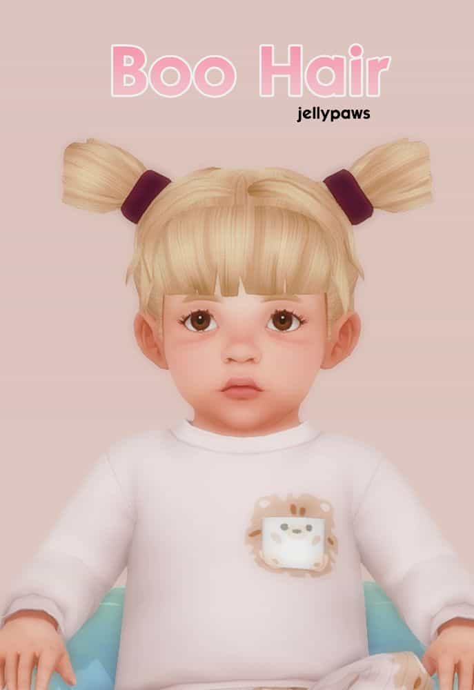 infant hair with bangs and side pigtails