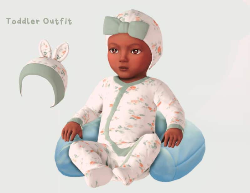 toddler onesie outfit with hat