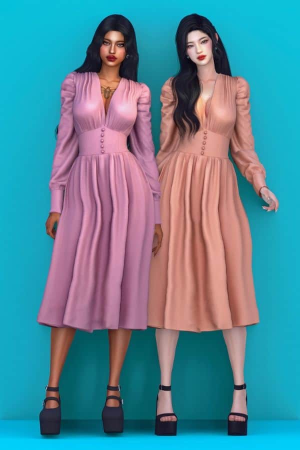 silky long sleeve dresses