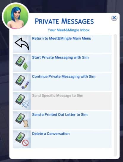 list texting options for sim dating app