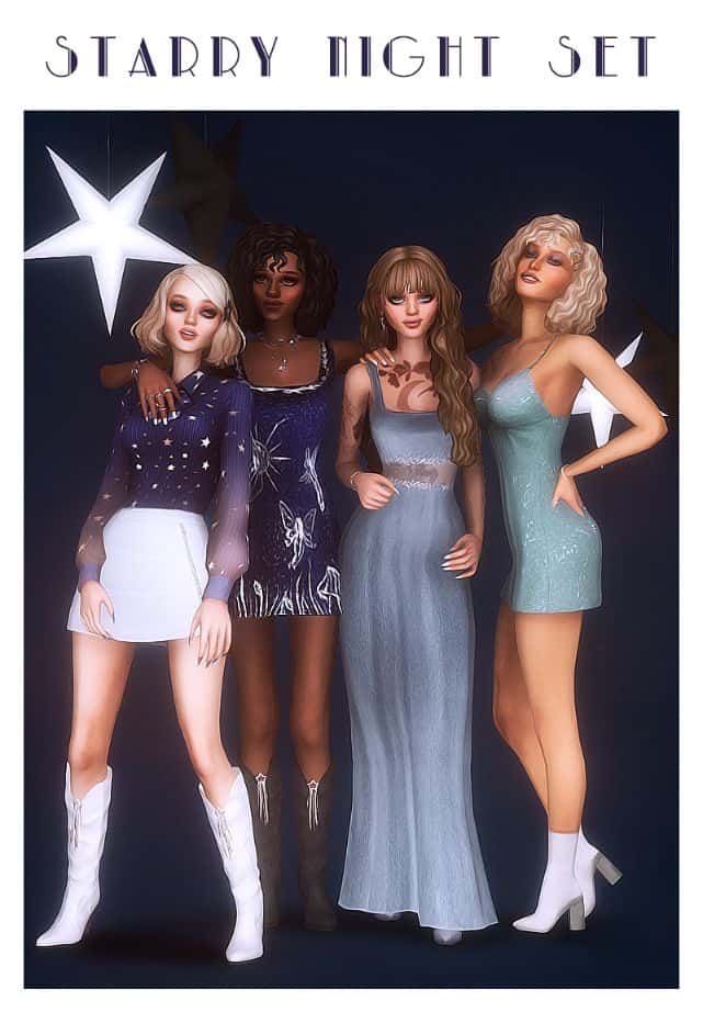 long and short sims 4 dresses