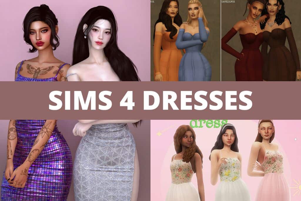 sims 4 dresses collage