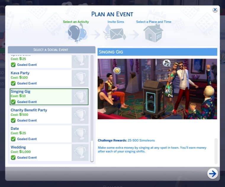 sims 4 party planner socials