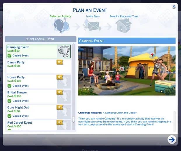 sims 4 party planner socials