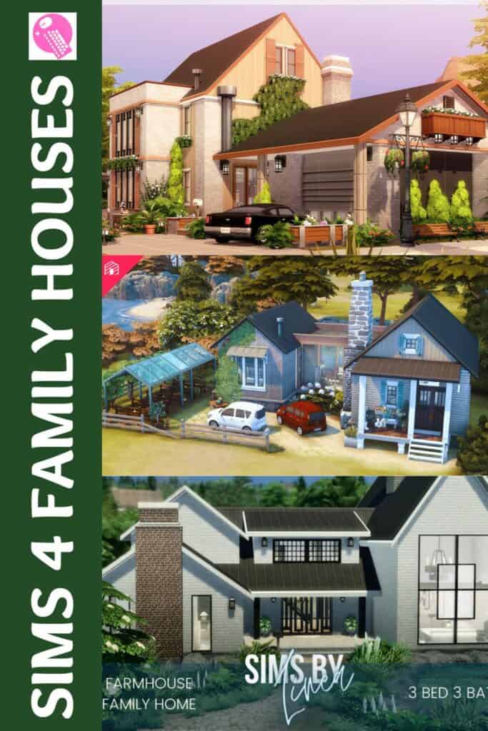 sims 4 family house pinterest pin collage