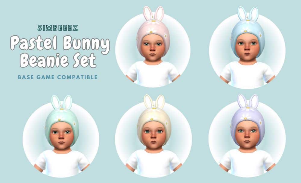 infant beanie set with bunny ears