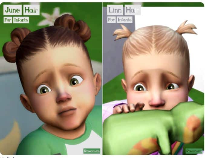 two infant custom content hairstyles