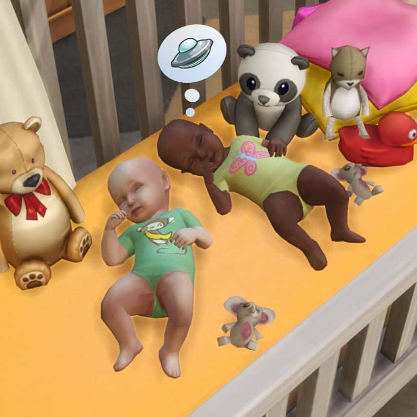 sims infants sleeping in a crib