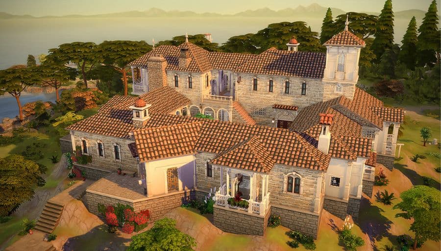 italian mansion with terracotta roof