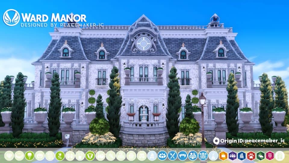 white and gray bricked manor