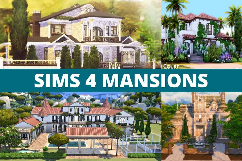 sims 4 mansions collage
