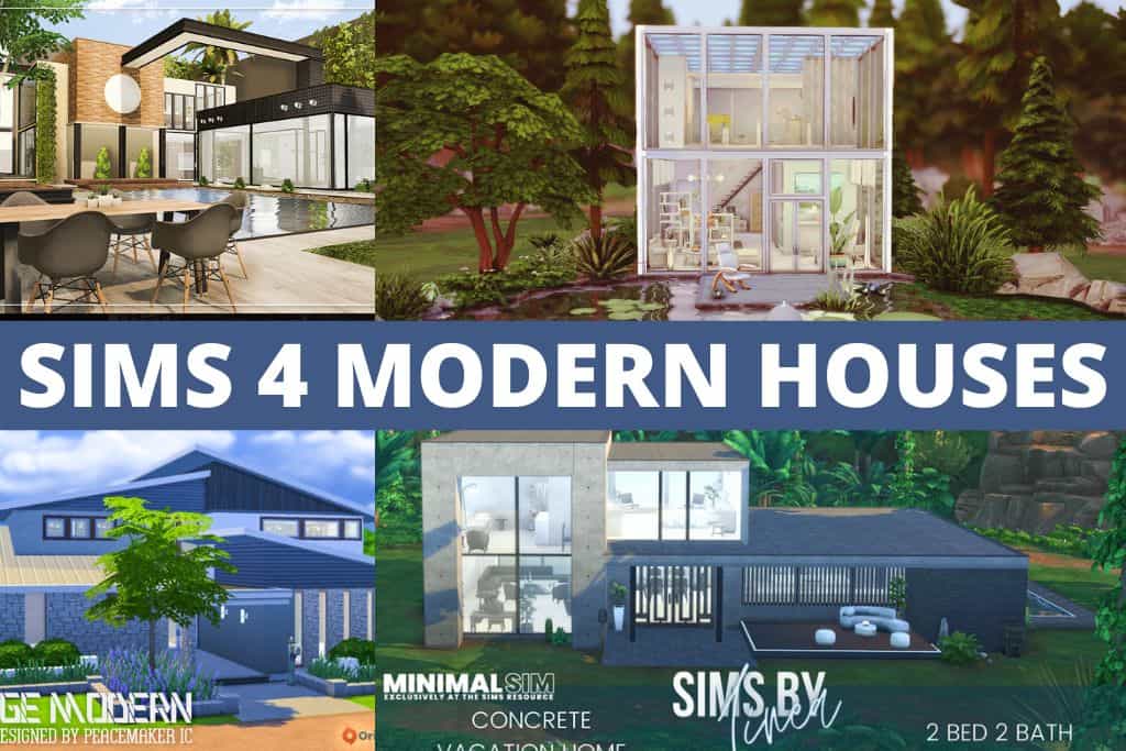 sims 4 modern houses collage