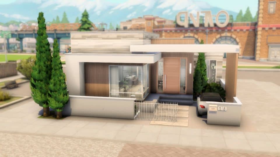 rectangular one-story modern house