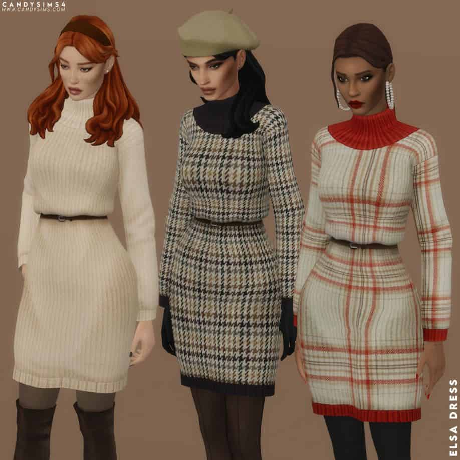 sims 4 woolen sweater dresses