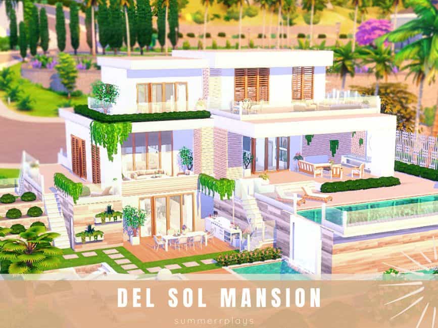 sims 4 tropical modern mansion
