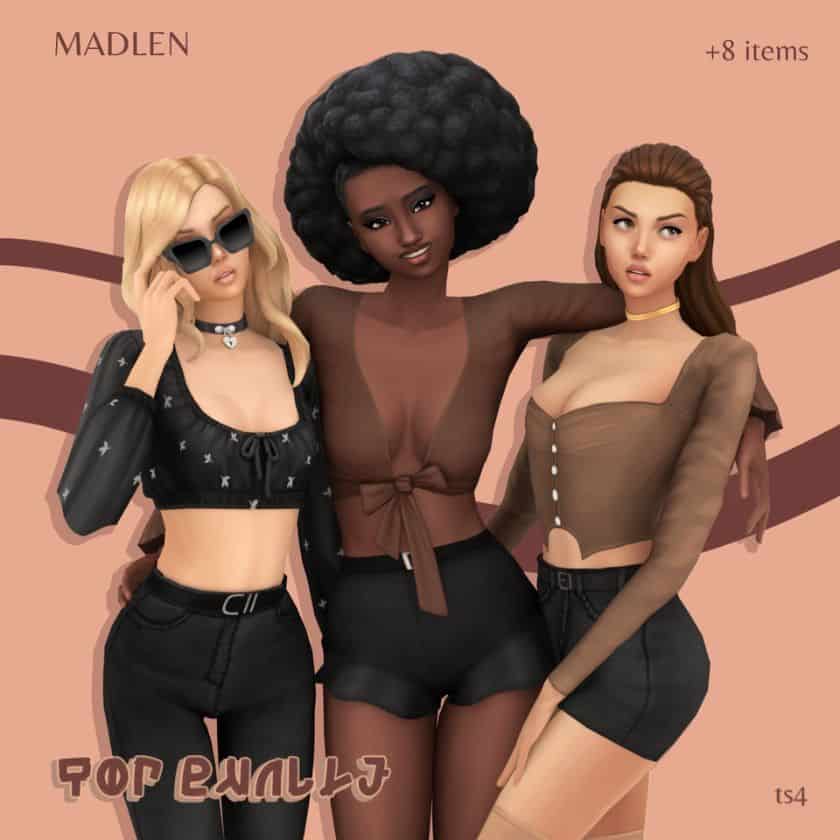 trio of female sims modeling clubwear