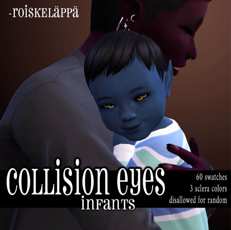 blue infant with double collision eyes