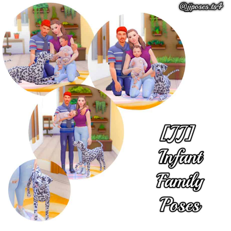 infant family poses including dog