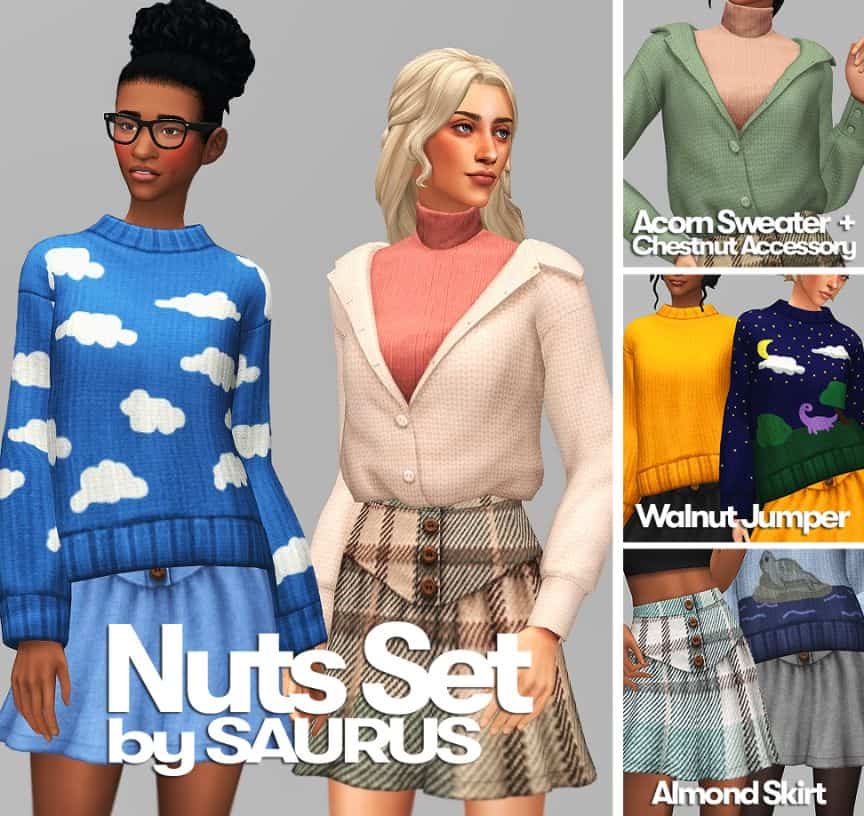 collage of a clothing cc pack