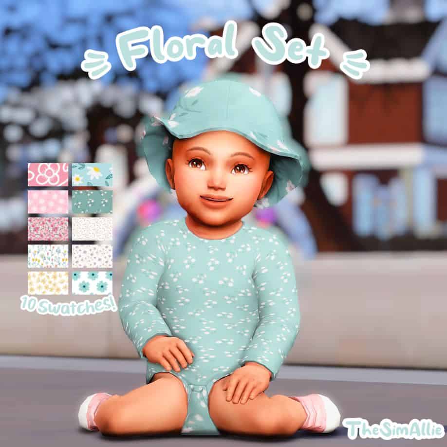 infant floral clothing set