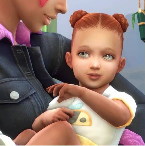 infant with full eyelashes
