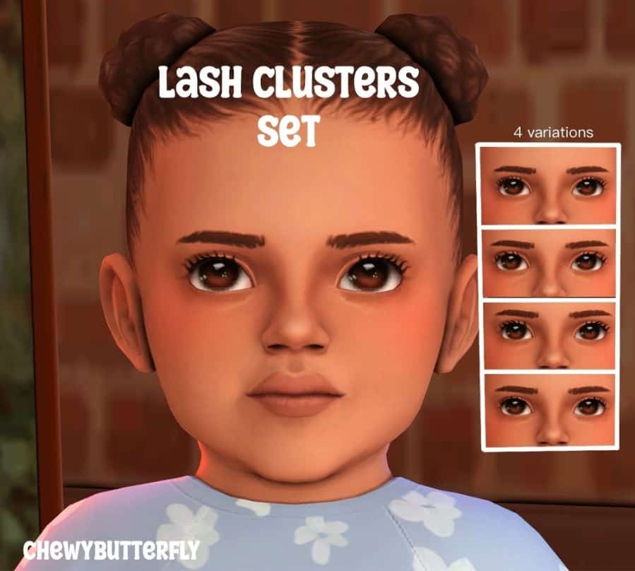 collage of female infant eyelashes