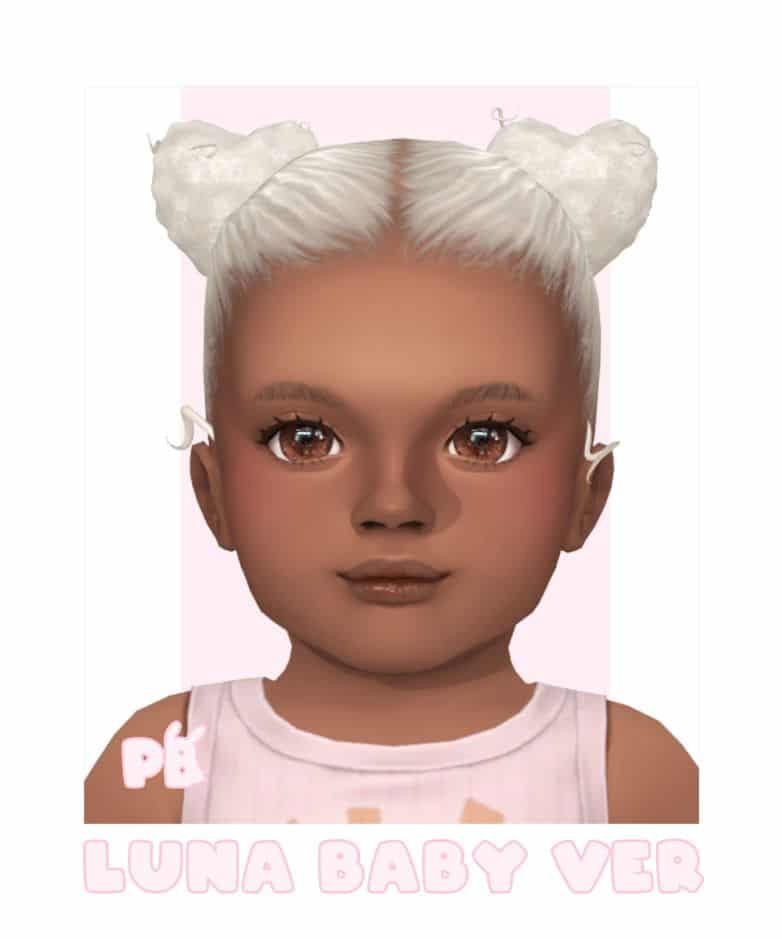 infant sim with platinum blond hair