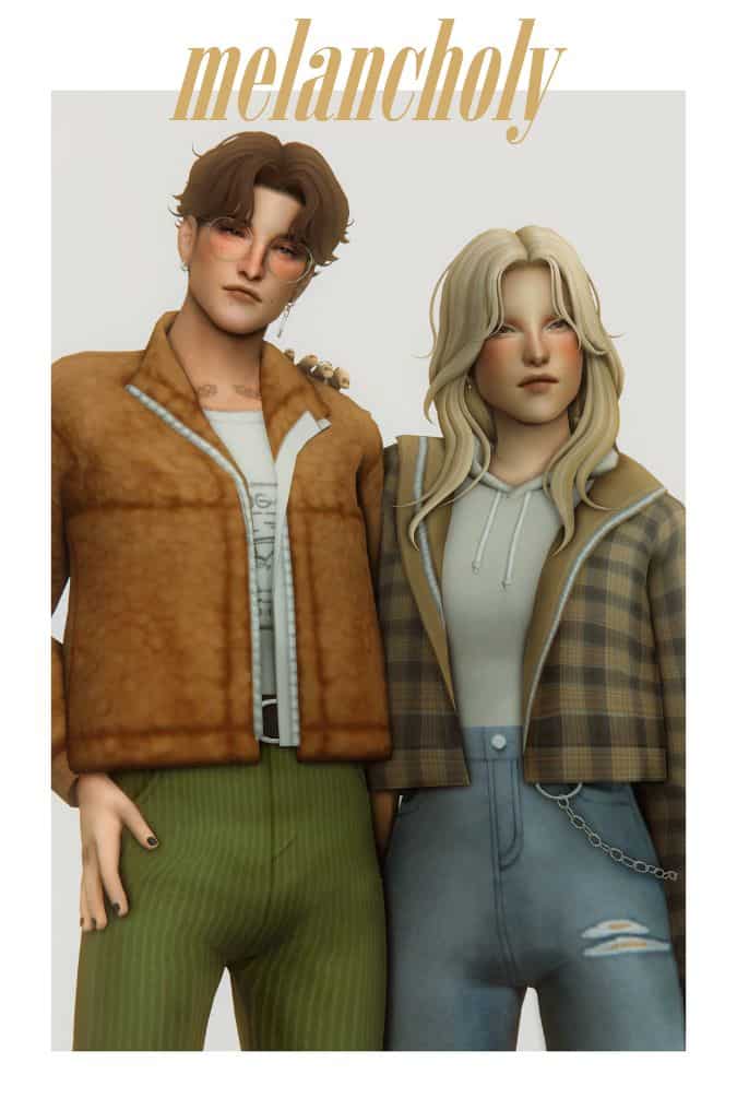 sims posing in casual outdoor clothing