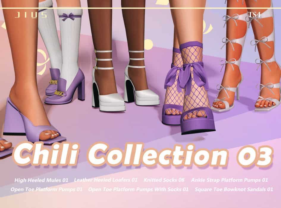 cc pack of lilac stoned shoes