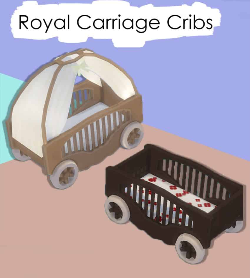 two model of carriage-style cribs