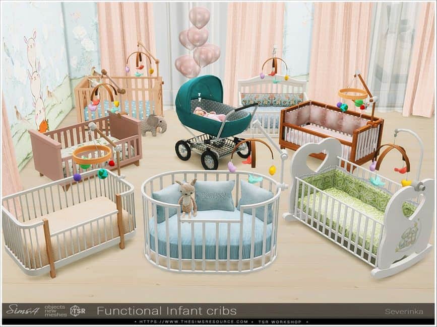 array of various baby crib designs