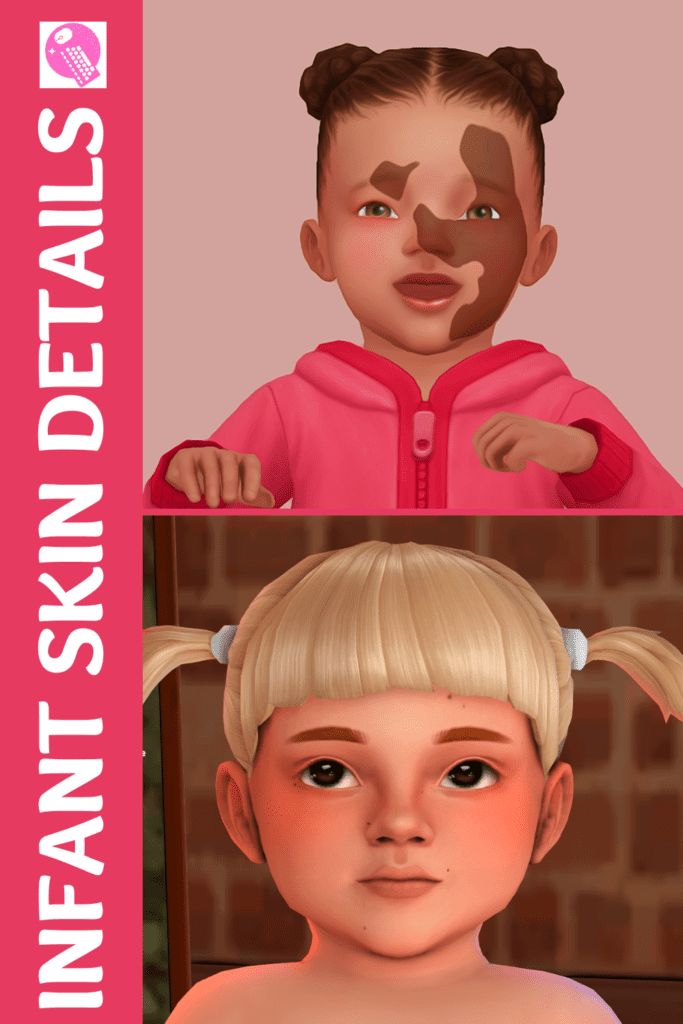 sims 4 infant skin details Pinterest pin
