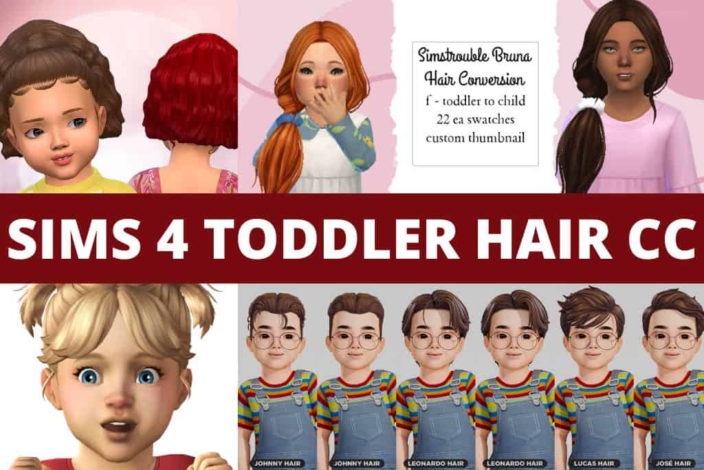 sims 4 toddler hair cc collage