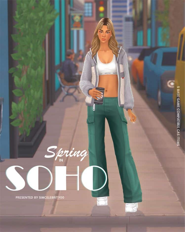 female sims dresses in casual sporty wear