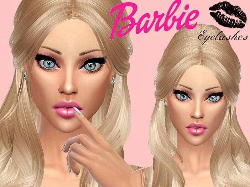 Barbie with black winged eyeliner