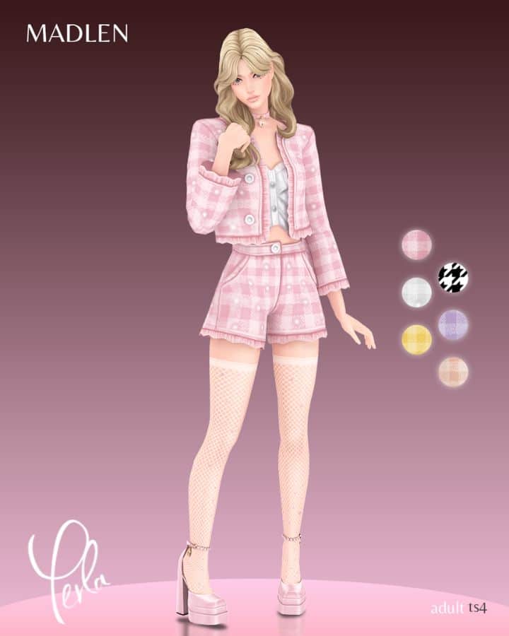 blong female sim in pink suit