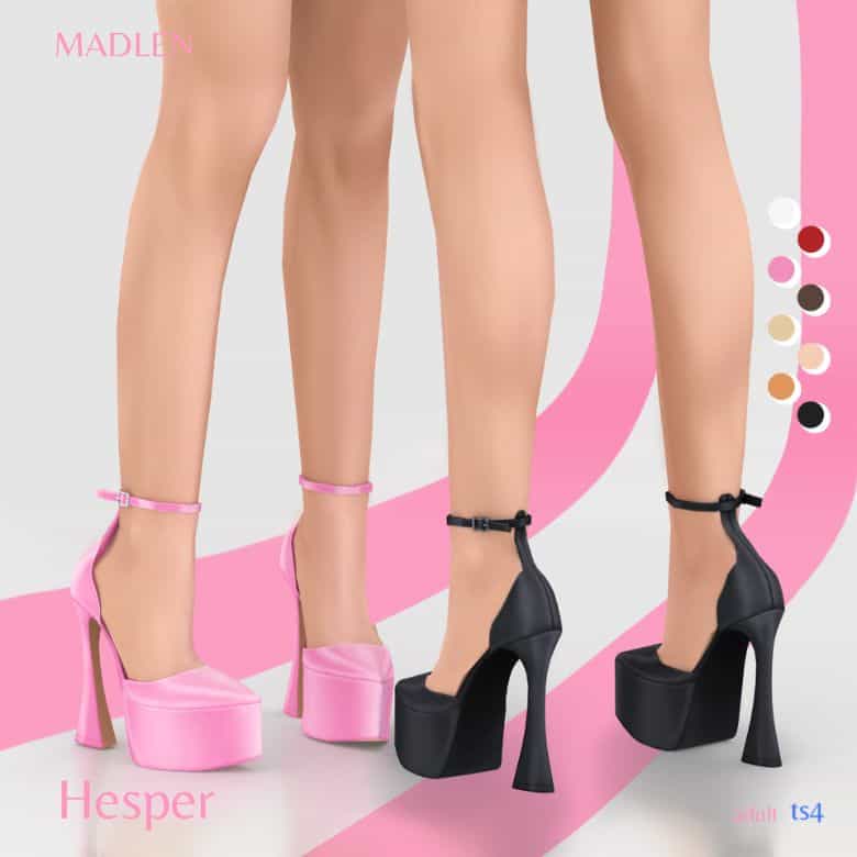 two sets of feet modeling high heels