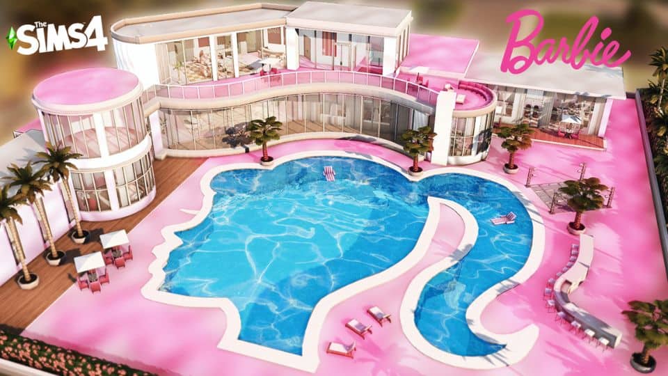 Mansion with Barbie head shaped pool