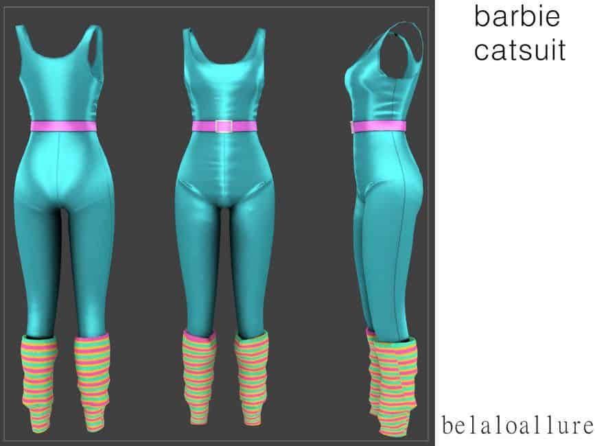 turquoise Barbie bodysuit